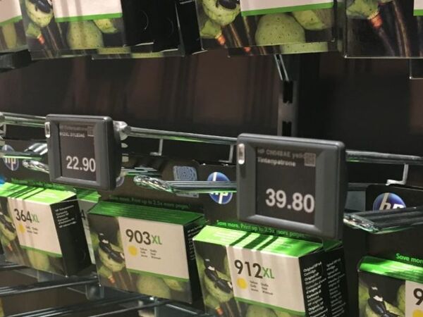 Supports ESL sur étagère pour cartouches d'imprimante