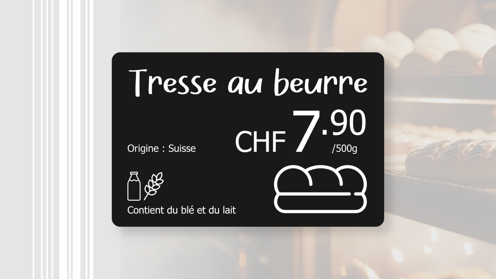 Carte en PVC noir avec impression blanche