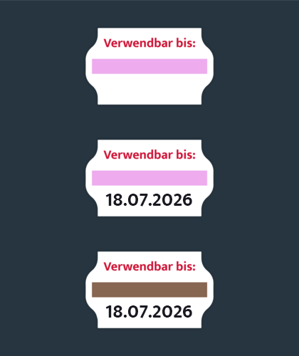drei Beispiele Sterilisationsetikett