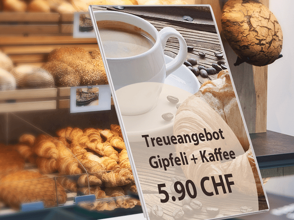 Thekenaufsteller für Bäckereien