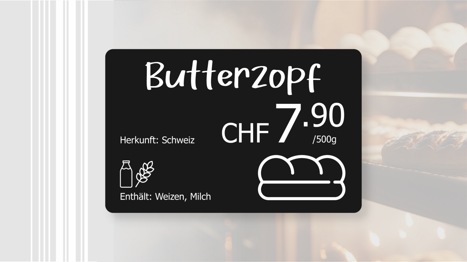 PVC Karte in schwarz mit weissem Aufdruck