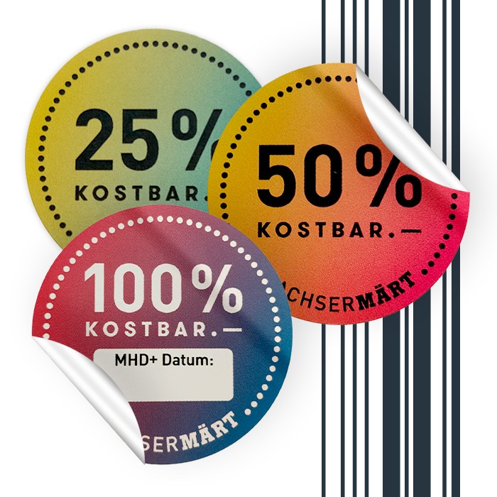 Werbe-Etiketten im individuellen Design