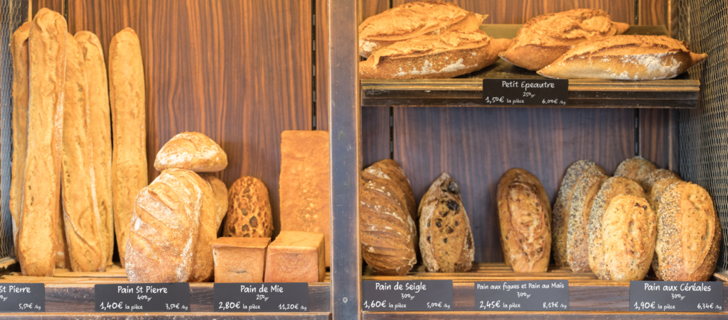 Bäckerei mit schwarzen Kartendrucker-Karten