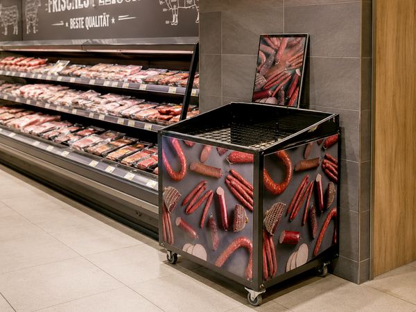 Präsentationsinsel für Fleisch und Wurstwaren