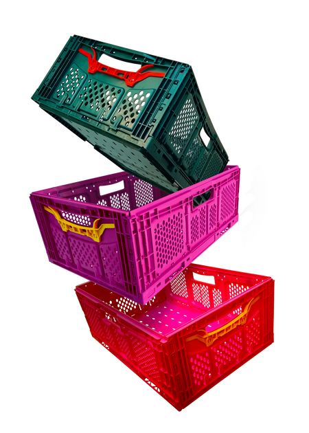 3 paniers de 3 couleurs différentes