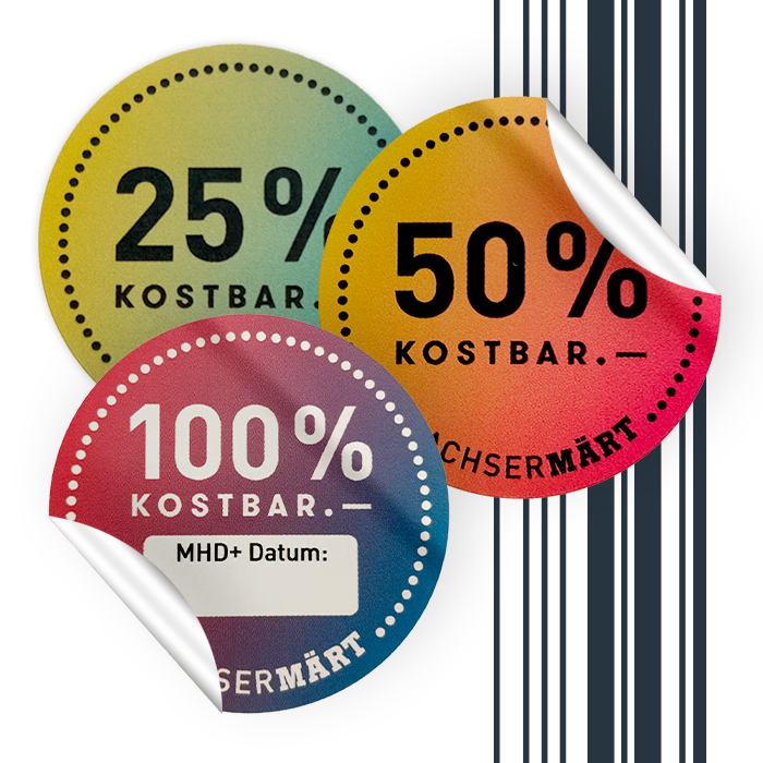 Werbe-Etiketten im individuellen Design