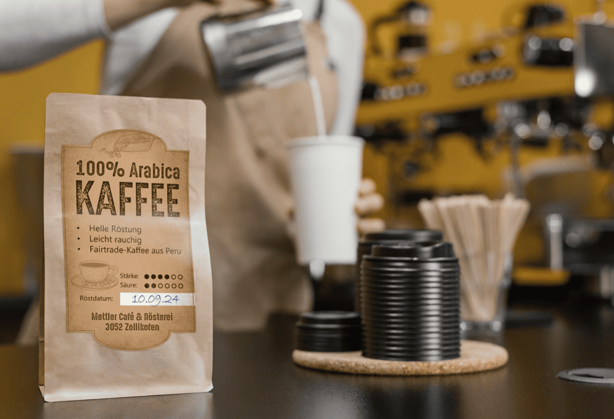 Individuelles Label für Kaffee