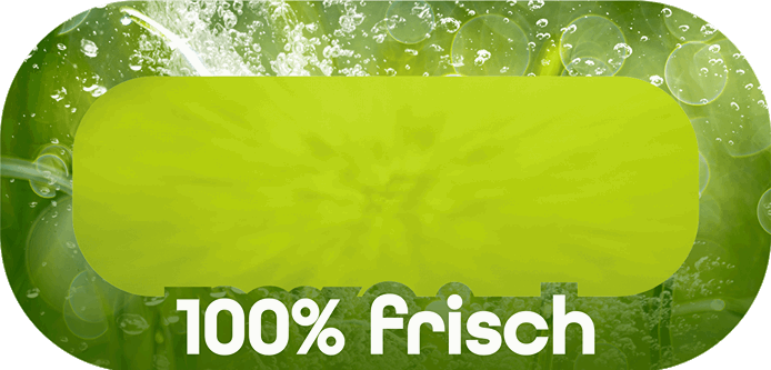 Animationslabel 100% frisch