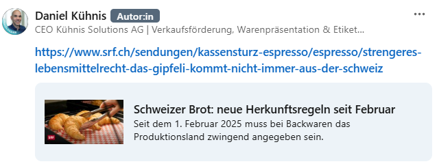 SRF Teaser für Deklarationspflicht der Brotherkunft